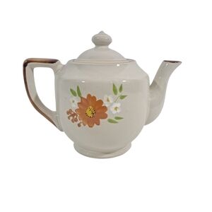 Vintage Stonecrest Autumn Glory Tea Pot Floral Made In Korea Mid Century Modern